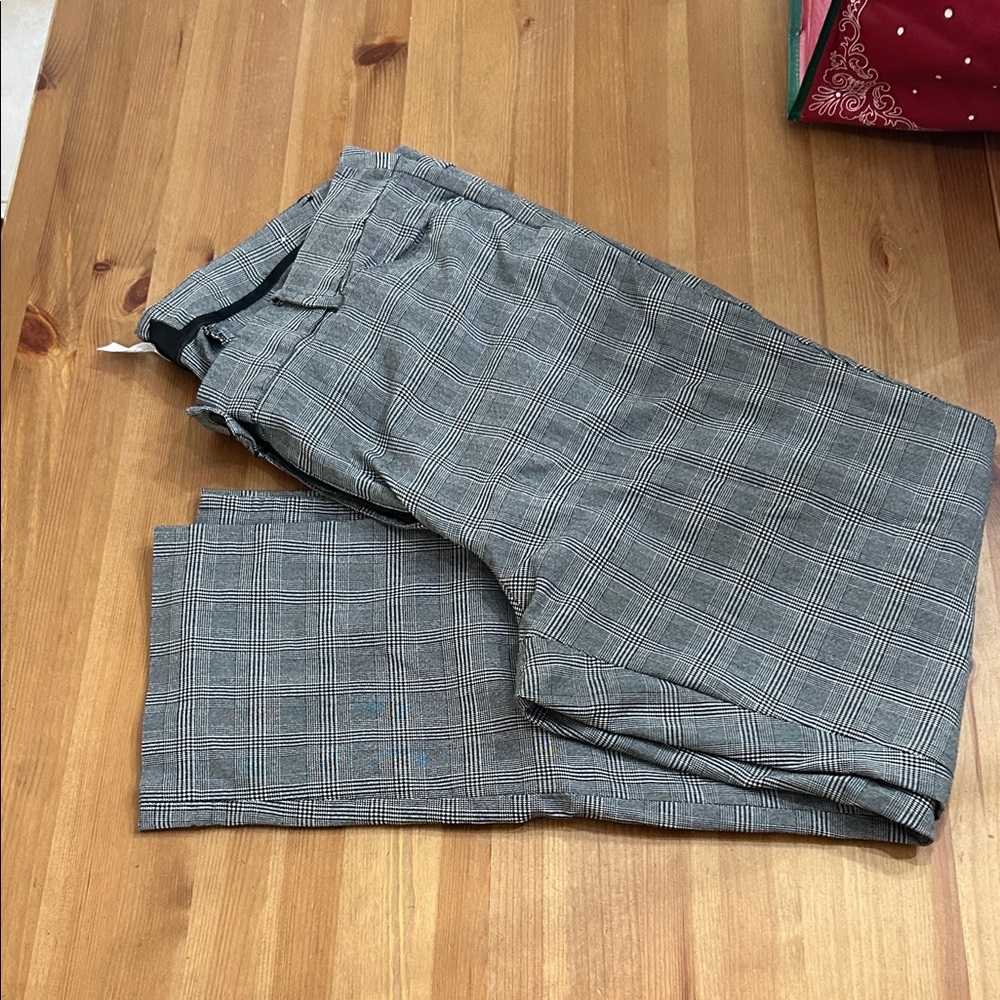 Lane Bryant Women's Gray Plaid Pants